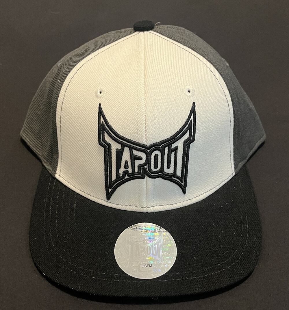 NWT Tapout Hat Snapback White And Grey With Black Embroidery MMA UFC